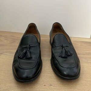 Allen Edmonds Perugia Men’s 10.5 Italian Leather Tassle Loafers Slip On Black